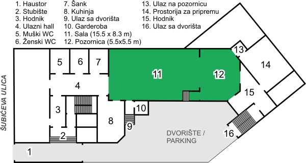 Nacrt prizemlja Češke besede Zagreb
